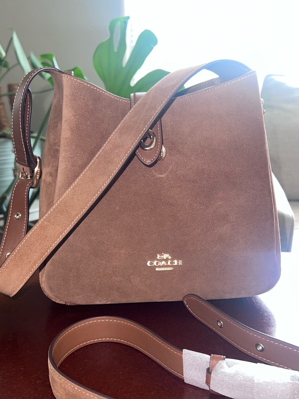 Coach Suede Hadley shoulder crossbody bag